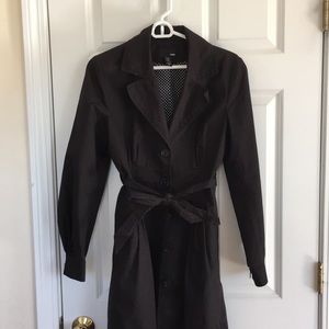 H&M black spring weight trench coat